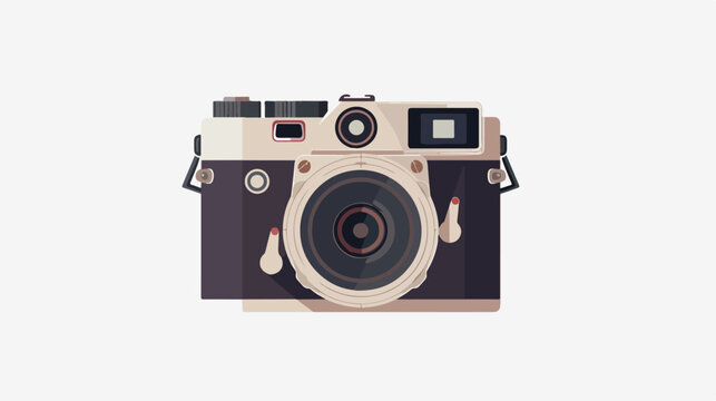 Camera icon flat vector isolated on white background -