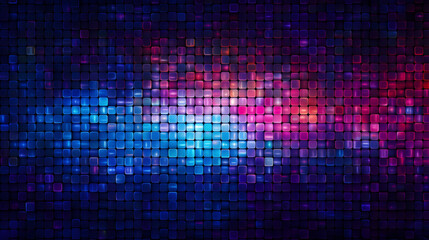 Digital blue and purple mosaic square abstract graphic poster web page PPT background