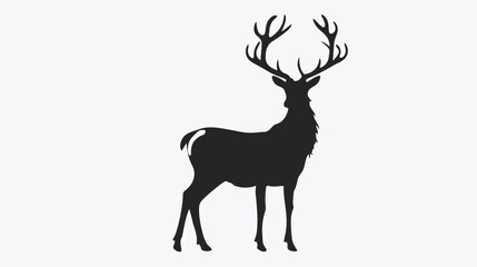 Deer silhouette vector illustration flat vector isolated