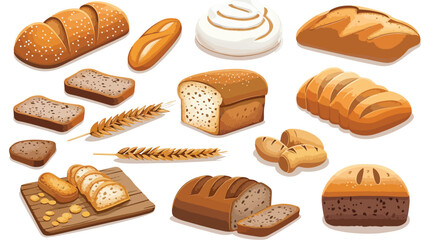 coloring natural loaf of bread products vector illustration - obrazy, fototapety, plakaty