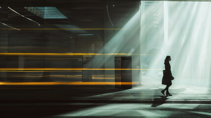 Personal Growth Concept with Ambitious Female in a Modern Environment.