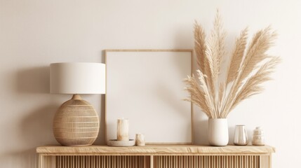 Minimal Frame Mockup Background. Stylish Interior Design. Generative AI.