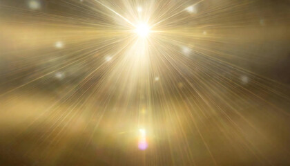 Sun rays. Natural light. Lens flare. gold background.