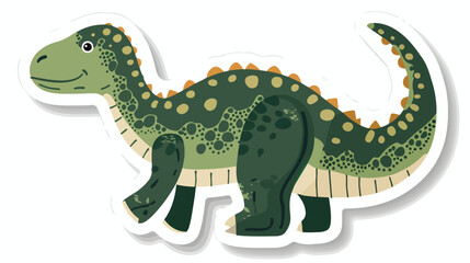 Distressed sticker of a cartoon dinosaur flat vector i