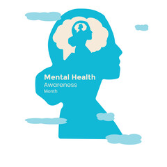 head with pieces. mental health. vector illustration