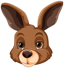 Adorable brown dog vector graphic with big ears - 780328321