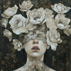 portrait of a child with flowers