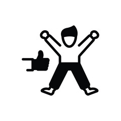 Black solid icon for endorse