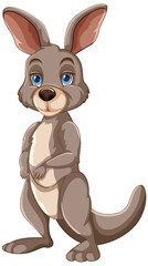 Adorable kangaroo illustration with big blue eyes - 780328709