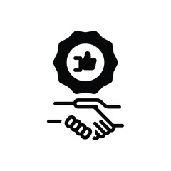 Black solid icon for agree