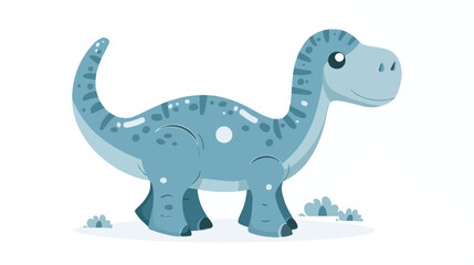 Cute cartoon brontosaurus cartoon flat vector 