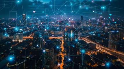The Internet of Things (IoT) connects billions of devices worldwide, creating a vast network of interconnected systems that streamline processes and improve efficiency - obrazy, fototapety, plakaty