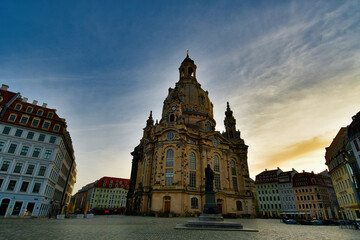 Frauenkirche Dresden Germany in morning light - obrazy, fototapety, plakaty
