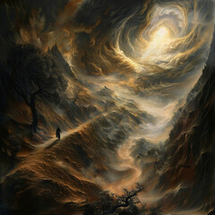 sunset in the mountains