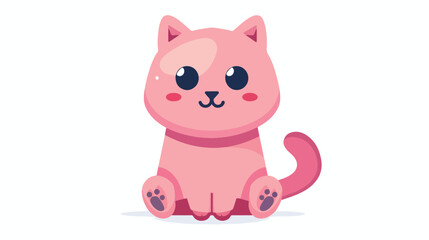 Obraz na płótnie Canvas cute pink cat mascot character flat vector 