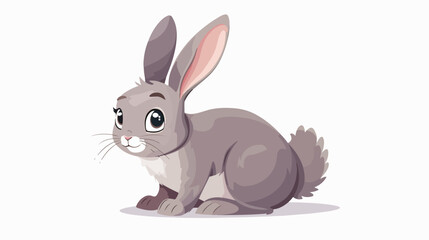 Cute rabbit cartoon flat vector isolated on white background