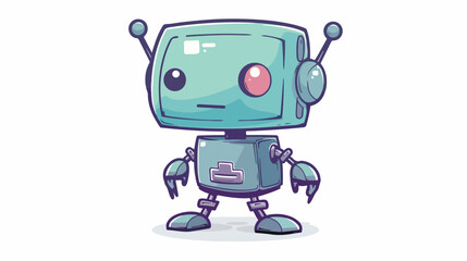 Obraz na płótnie Canvas Cute robot mascot design kawaii flat vector isolated