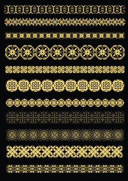 Collection of Ornamental Rule Lines in Different Design styles. Hand drawn vector illustration