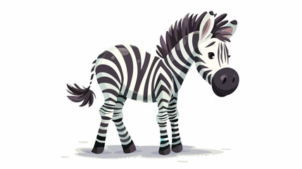 Fototapeta na wymiar Cute zebra cartoon isolated on white background