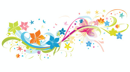 Flower background with stars element for design vector