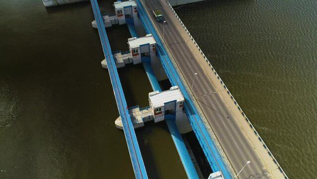 Dam River Vistula Wloclawek Zapora Wisla Krajobraz Aerial View Poland