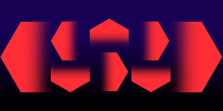 Red geometric pattern on dark blue Backgrond and gradient. horizontal banner
