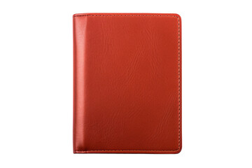 Red Leather Wallet on White Background. On a White or Clear Surface PNG Transparent Background.
