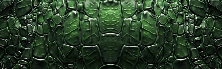 The texture of the green skin of a crocodile, alligator or lizard is a unique pattern symbolizing...