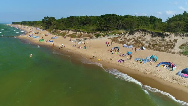 Beach Baltic Sea Wicie Aerial View Poland