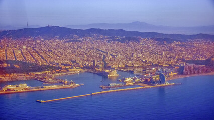 view of Barcelona from the plane