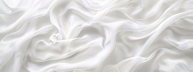 Obraz premium Abstract white background with elegant cloth texture, white silk fabric with folds and waves. elegant luxury design element for banner or wallpaper.