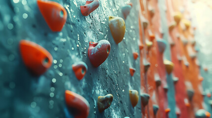 Rock climbing gym with challenging routes and dynamic angles