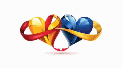 Friendship concept. heart ribbon icon of cambodia