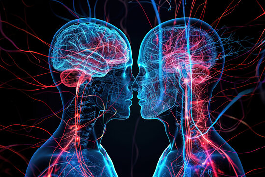 A dynamic visual representation of the sympathetic and parasympathetic divisions of the autonomic nervous system, depicting their respective roles in stress response and relaxation.