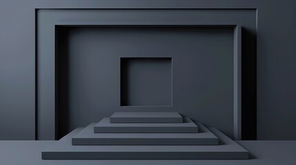 Obraz premium 3d square podium stage for Black Friday sale poster with black paper cut and craft style on color background for banner, poster or web site ,Generative ai,
