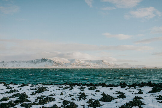 Mt. Esja on the Atlantic Ocean in Reykjavik, Iceland