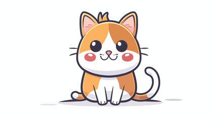 Cat kawaii character cartoon vector illustration flat