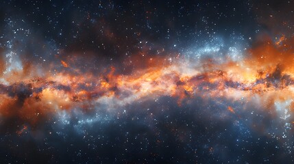 Breathtaking Panoramic View of Cosmic Wonders in the Vast,Boundless Universe Filled with Glowing Nebulae and Shimmering Stars