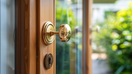 A close-up on the meticulous installation of a cutting-edge knob lock by a skilled locksmith, highlighting the upgrade in window and door security