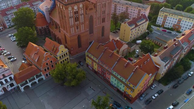 Old Town Market Church Stargard Aerial View Poland