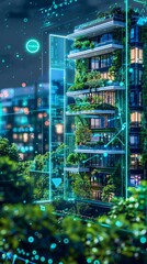 A digital twin interface actively monitoring and managing the health of a smart, green building in real time