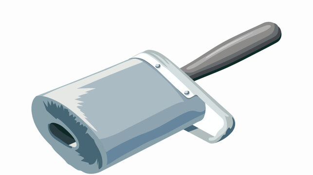Grey Paint roller brush icon isolated on white background