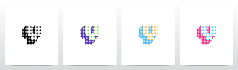 Obraz premium Small Big Dots Drop Shadow Letter Initial Logo Design Y