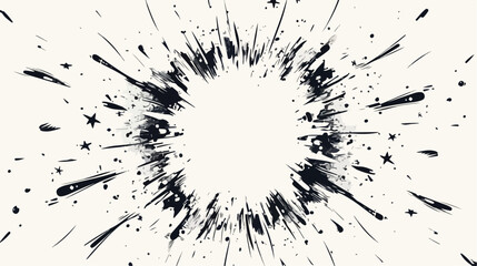 Circular fireworks explosion texture. Distressed uneve - obrazy, fototapety, plakaty