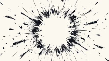 Foto op Plexiglas Circular fireworks explosion texture. Distressed uneve © Tech