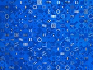 pattern from geometric shapes on blue background - 780341708