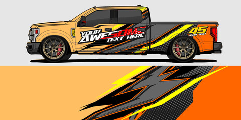 Truck wrap design vector