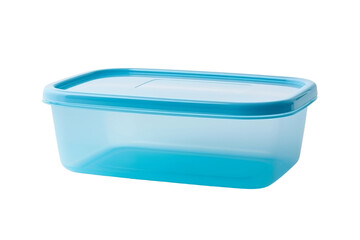 Plastic Container With Blue Lid. On a White or Clear Surface PNG Transparent Background.