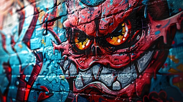 Graffiti Art Depicting the Realm of Cybercrime and Underground Digital Landscapes