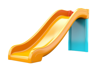 Yellow and Blue Slide on White Background. On a White or Clear Surface PNG Transparent Background.